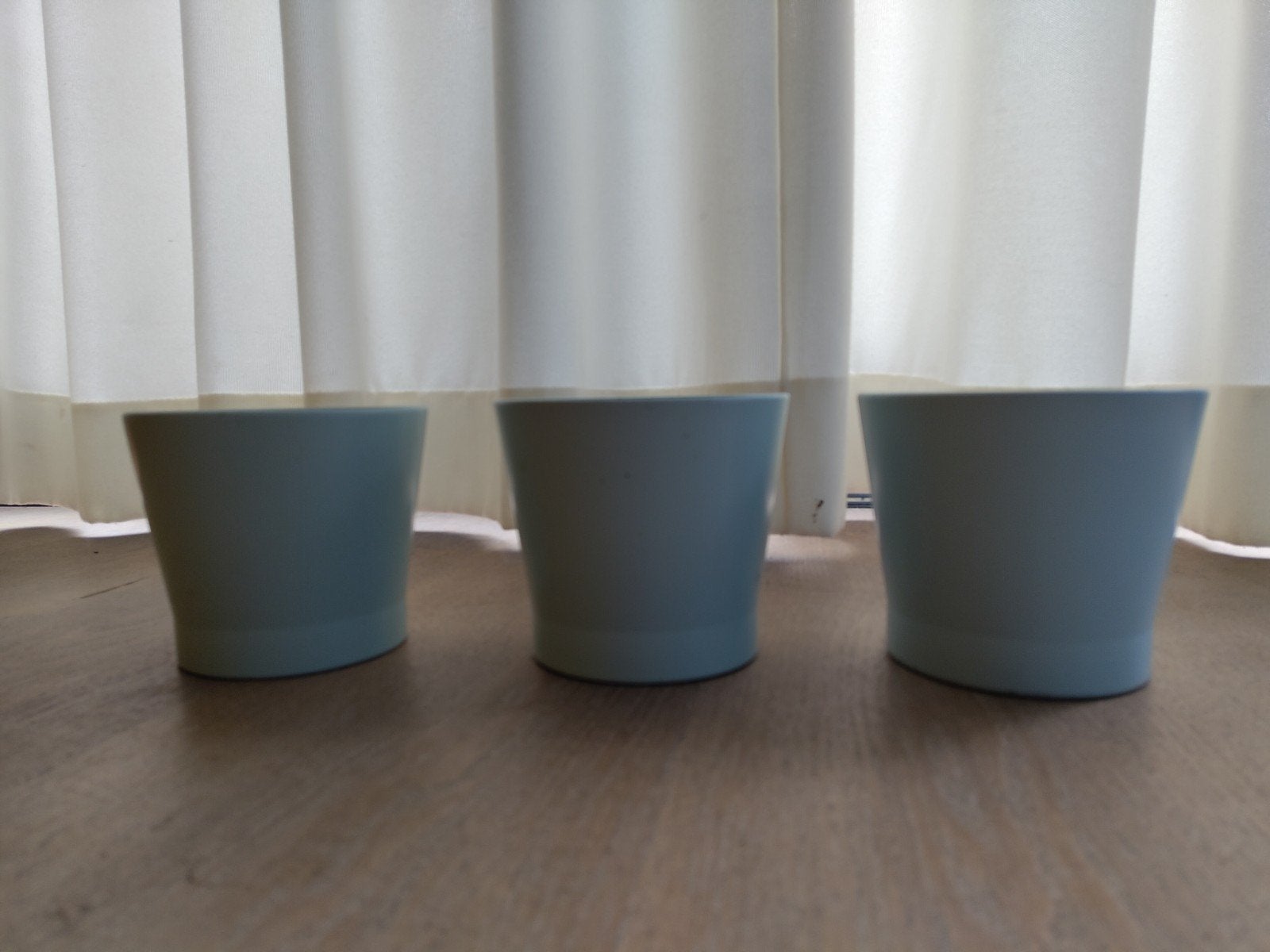 IKEA Papaja pot lichtblauw - 3 stuks, 1 met afwijkende kleur, Tuin en Terras, Ophalen, Gebruikt, Rond, Binnen