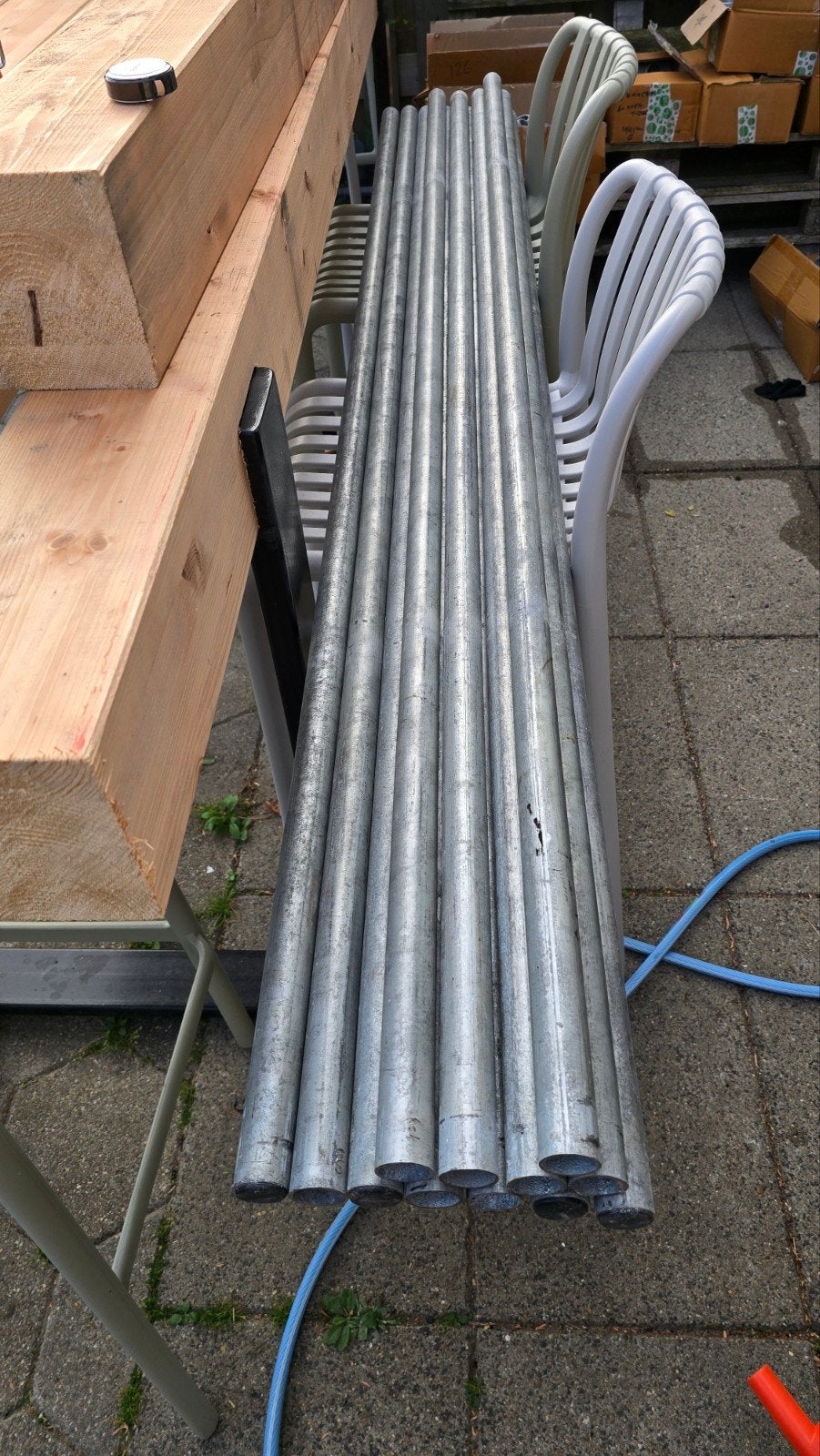 steigerbuis 33,7 mm 12 x ca 190 cm als partij, Ophalen, Overige typen, Minder dan 2 meter