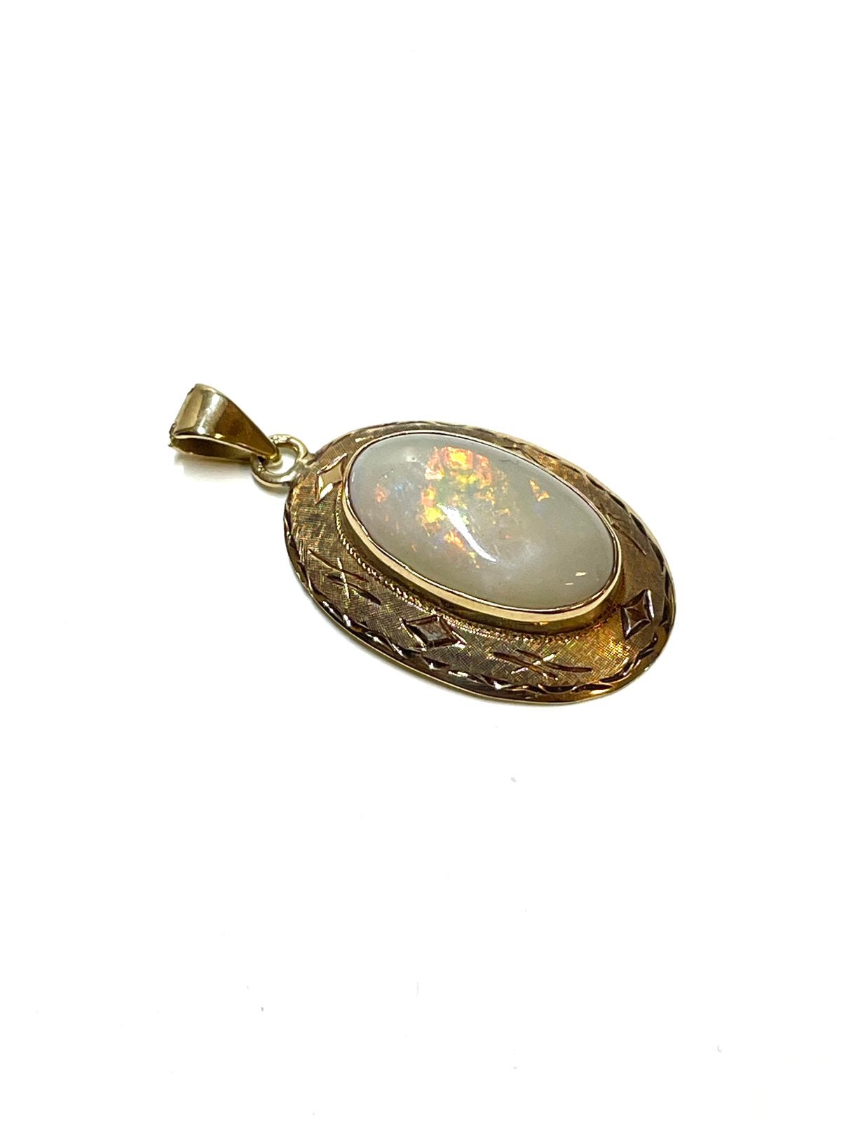 14k gouden hanger met een opaal, Overige voorstellingen, -, -, Ophalen of Verzenden