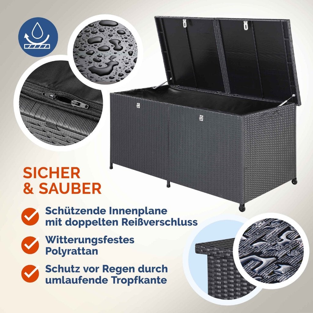 Opbergbox opbergkist tuinkussens polyrotan 625L GRTS BEZORGD, Verzenden, Nieuw, Nvt, Nvt