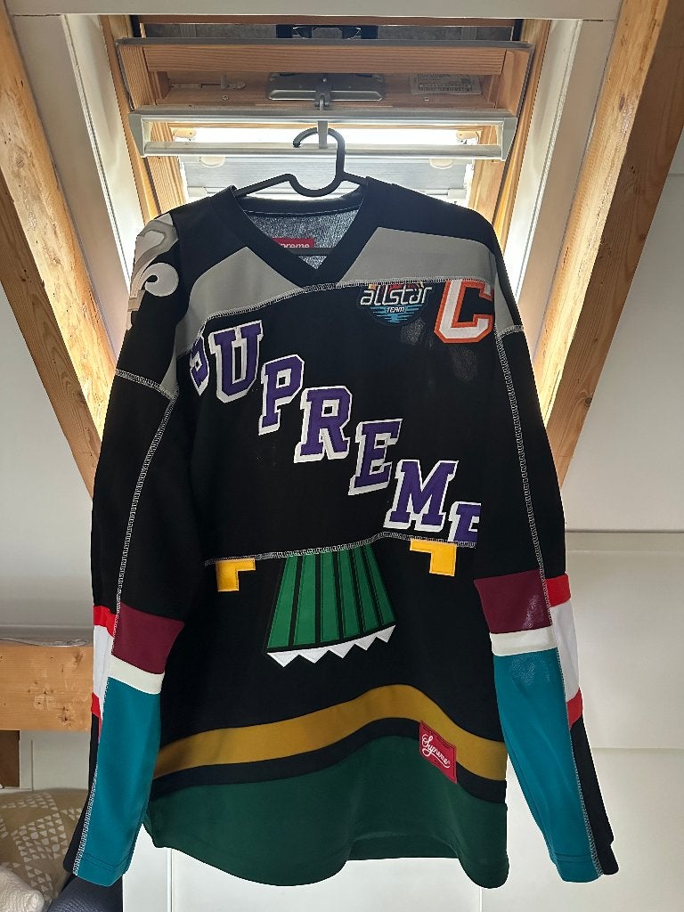 Supreme Paneled Hockey Jersey Black (Medium), Supreme, -, -, Nieuw
