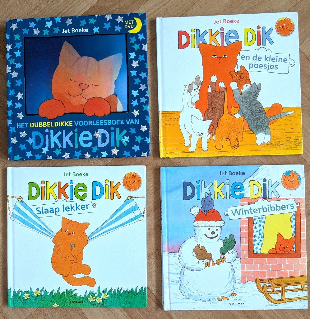 4x Dikkie Dik voorleesboek plus 1 DVD (boekenpakket), Ophalen of Verzenden, Gelezen, Jet Boeke, Voorleesboek