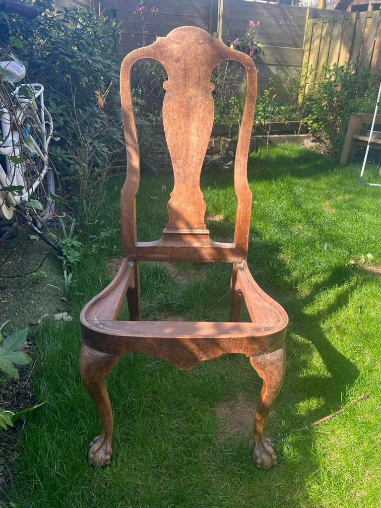 Antieke / vintage Queen Anne stijl stoelen - 5 stuks, Ophalen