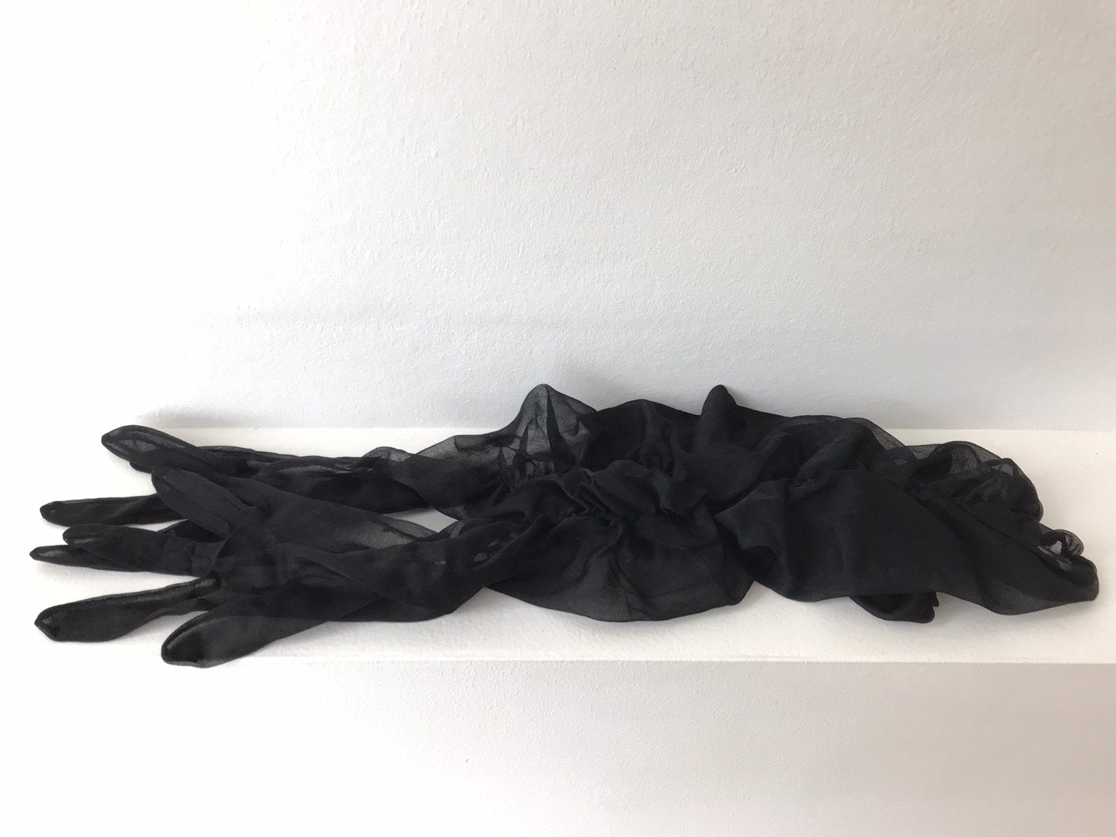 Zwarte lange handschoenen, Ophalen of Verzenden, Gedragen, Maat 36 (S), Handschoenen