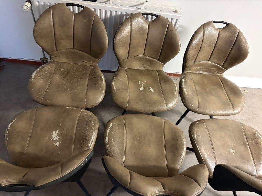 Set of 6 Industrial Dining Chairs, Ophalen, Gebruikt, Overige kleuren, Overige materialen
