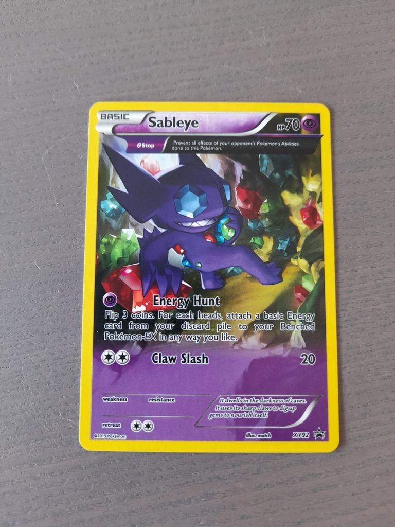 Promo xy92 sableye holo, Ophalen of Verzenden, Gebruikt, Losse kaart, Foil
