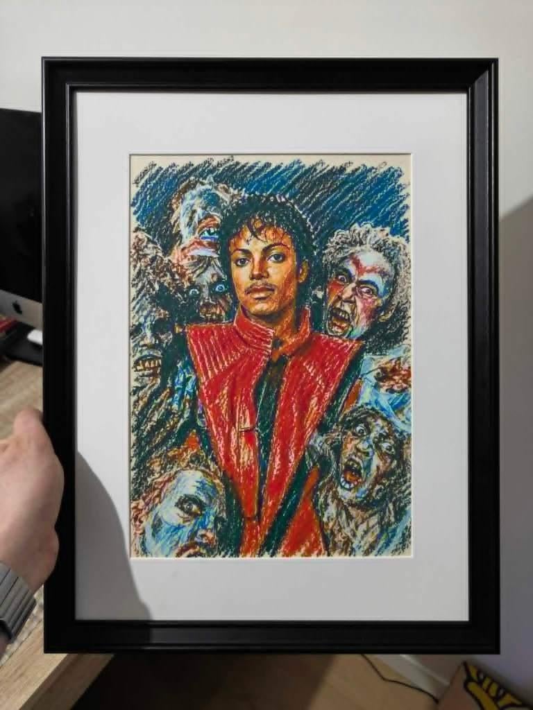 Michael Jackson Thriller Black Framed Wall Decoration, Rood, Vintage, Papier/karton, Ophalen of Verzenden