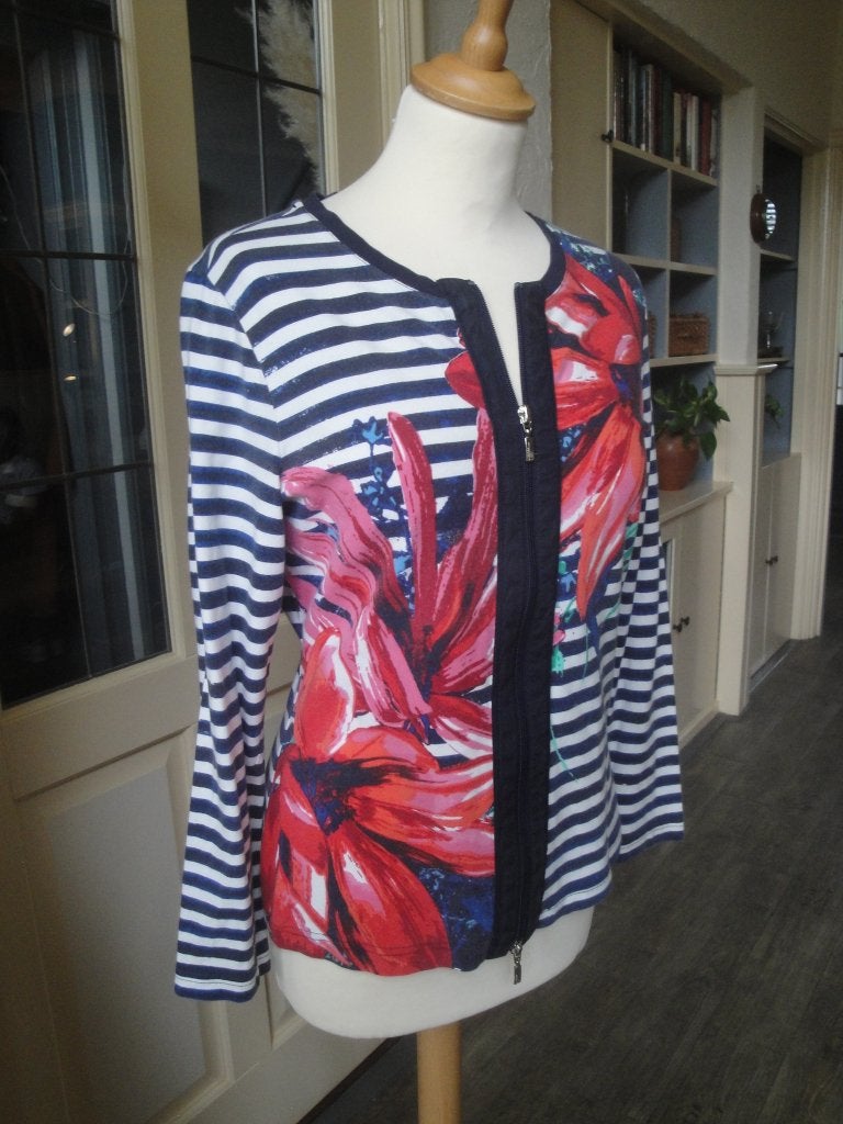 GERRY WEBER Blauw/wit vestje maat M, Maat 38/40 (M), Blauw, Ophalen of Verzenden, Gedragen