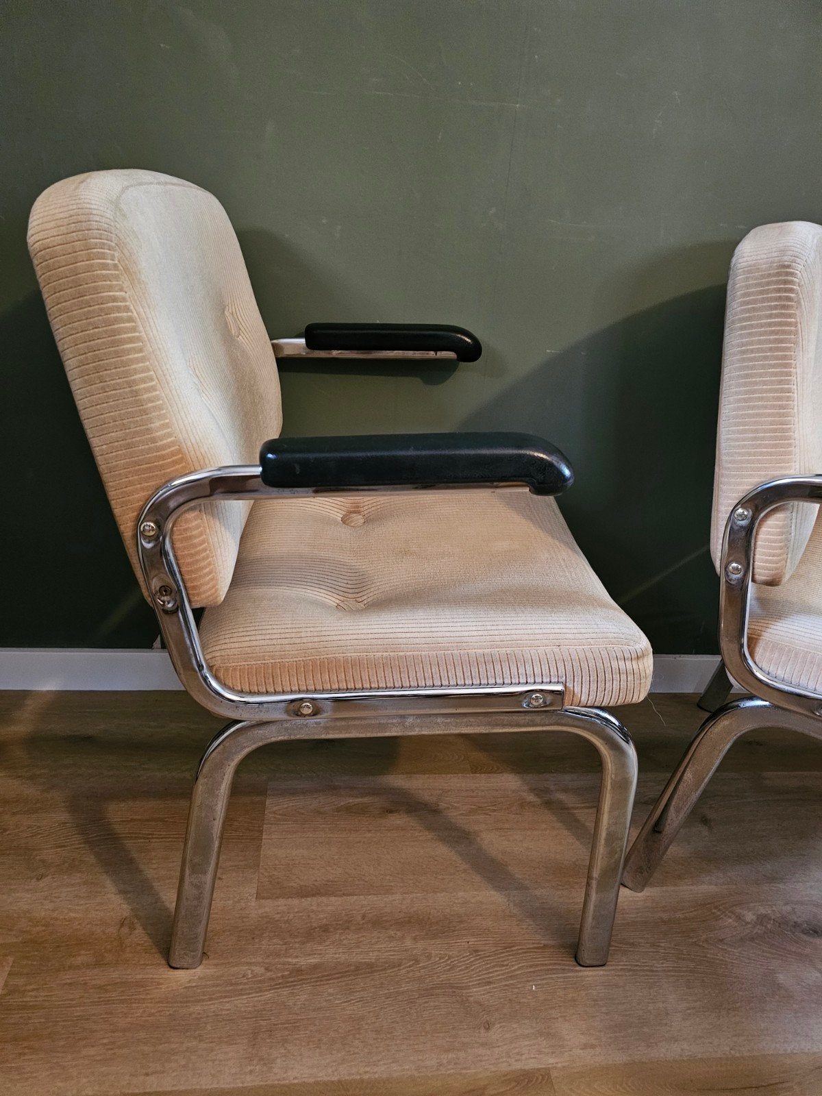 vintage stoel, buisframe,, Ophalen, Gebruikt, Overige kleuren, Vintage, Retro