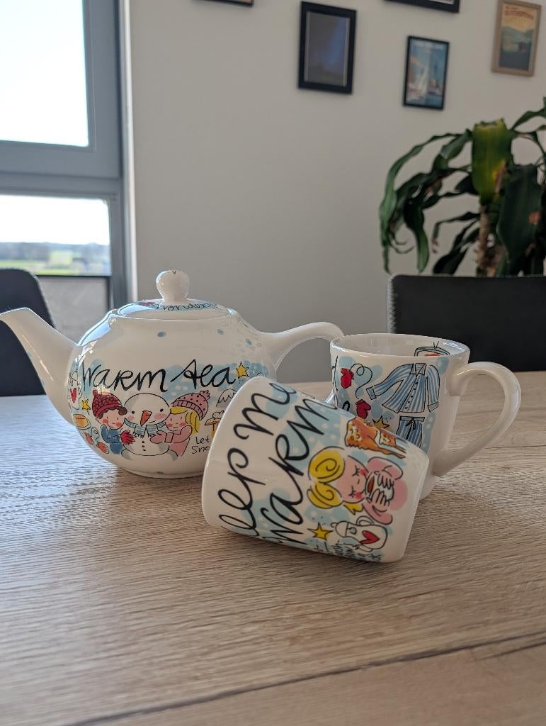 Blond Amsterdam theepot en mokken, Huis en Inrichting, Keuken | Servies, Zo goed als nieuw, Overige typen, Blond Amsterdam, Aardewerk