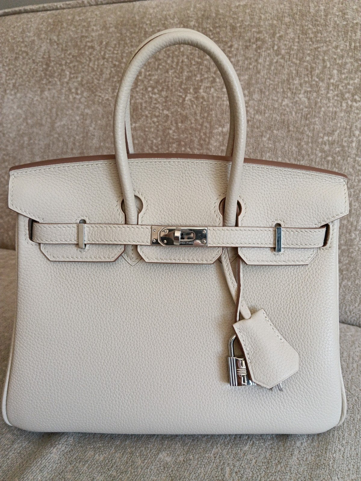 hermes birkin 25 parel crème Togoleer P Hardware - Zeldzaam!, Ophalen of Verzenden, Nieuw, Handtas