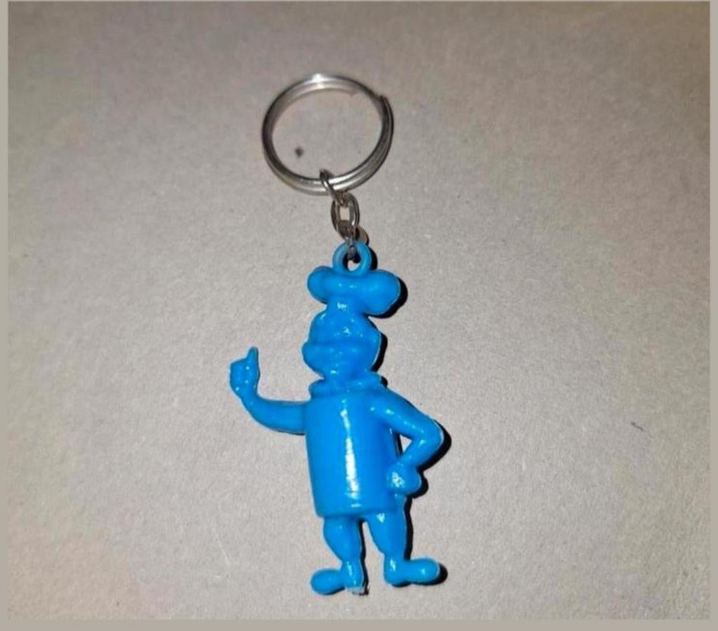 Blauwe Sleutelhanger  Bolletje beschuit- Vintage Figuur, Ophalen of Verzenden, Gebruikt