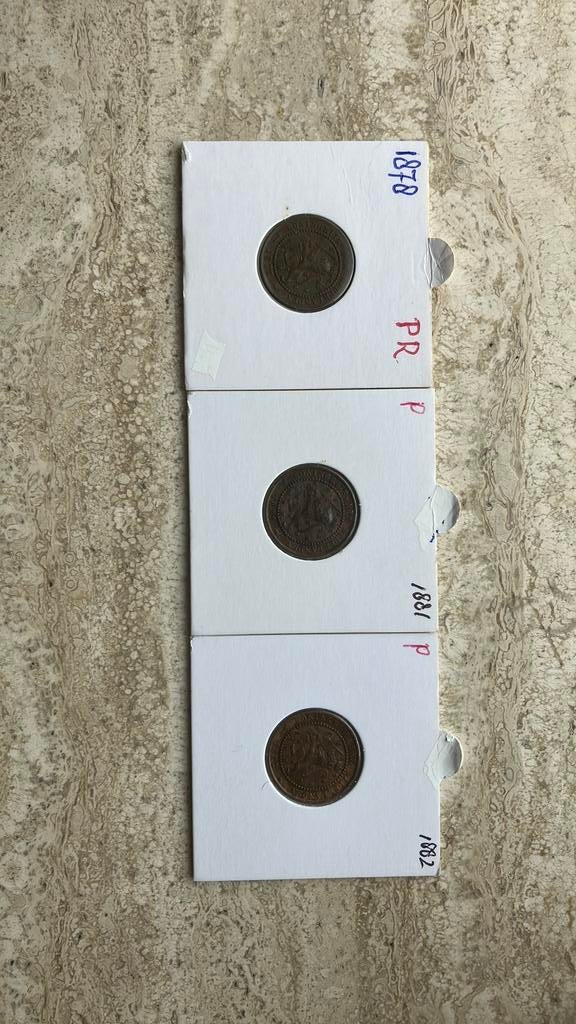 3 leeuwencenten koning Willem III, Ophalen of Verzenden, Koning Willem III