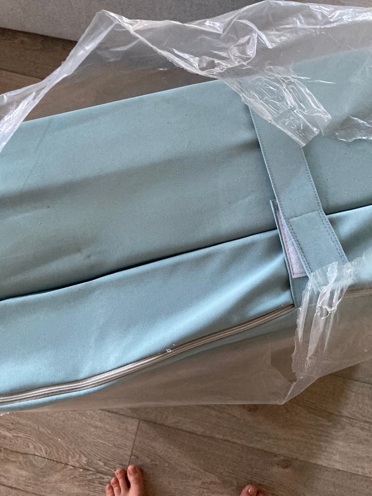 Gloednieuw matras logeerbed opvouwbaar mintgroen, Ophalen, Zo goed als nieuw, Eenpersoons, Stof