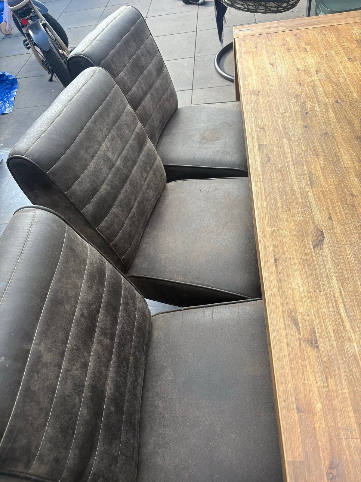 Goossens eettafel met bank en stoelen, Ophalen, Gebruikt, 100 tot 150 cm, 200 cm of meer