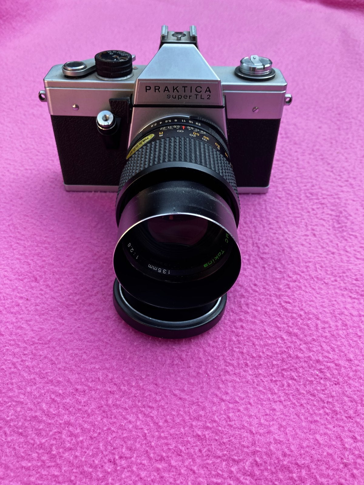 Praktica Super TL2, M42-schroefdraad, Tokina 135mm lens, Ophalen of Verzenden, Gebruikt, Spiegelreflex, Overige Merken