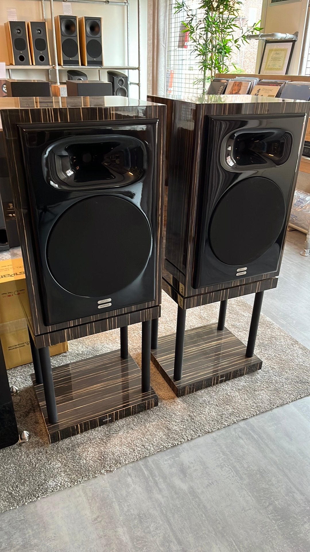 HORNS FP12 luidsprekers in nieuwstaat met Stands, Audio, Tv en Foto, Luidsprekers, Ophalen, Horns, Zo goed als nieuw, Bowers & Wilkins (B&W)