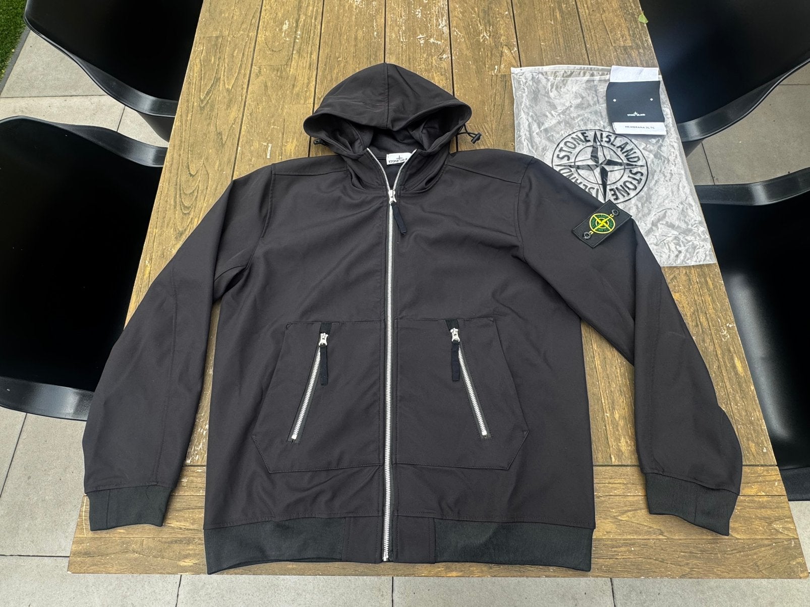 Stoere heren jas soft shell SI, Ophalen of Verzenden, Nieuw, Maat 52/54 (L), Zwart