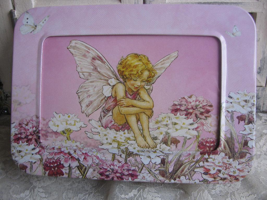 Vintage Cover Up Blik / Vensterblik + Kaart - Flower Fairy, Antiek en Kunst, Verzenden