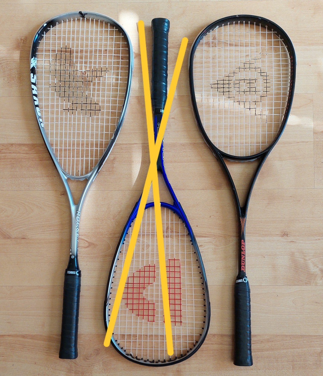 Squashrackets DUNLOP - SAXON, Ophalen of Verzenden, Zo goed als nieuw, Racket