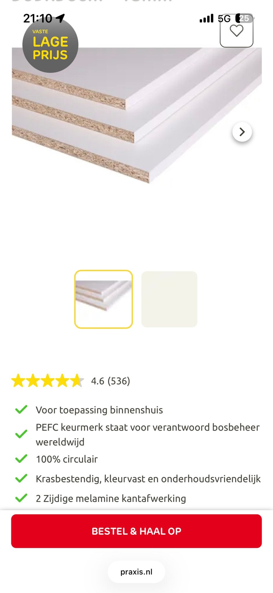 Meubelpaneel nieuw €8/m2 met melamine afwerking, Doe-het-zelf en Verbouw, Platen en Panelen, Ophalen, Nieuw
