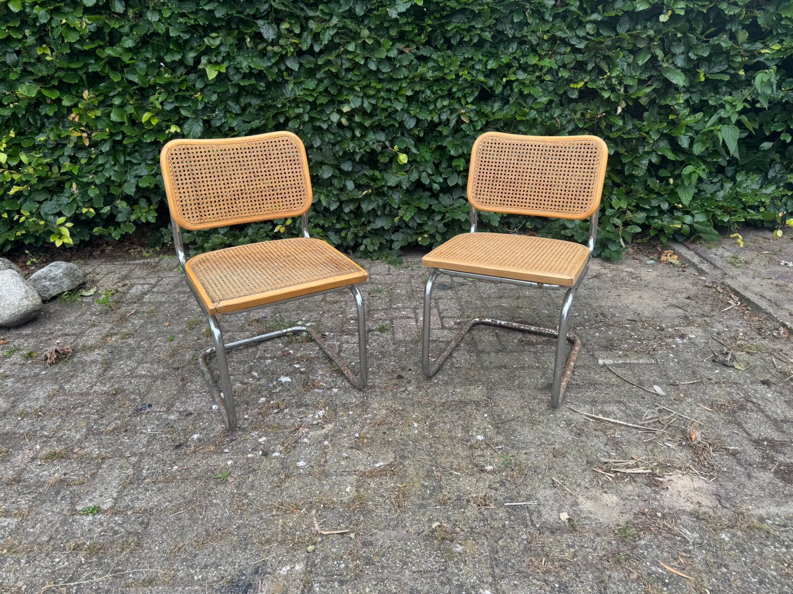 Vintage Marcel Breuer Cesca stoelen thonet, Ophalen, Gebruikt, Bruin, Twee