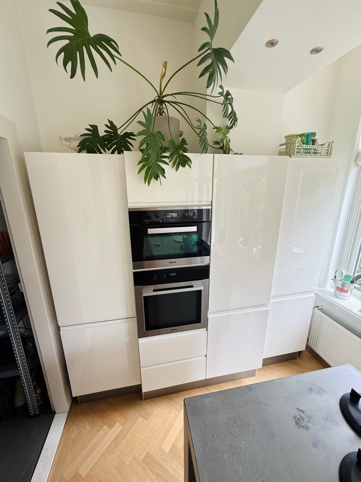 Wandkast voor keuken : met of zonder inbouwapparatuur, Ophalen, Gebruikt, 200 cm of meer, Wit