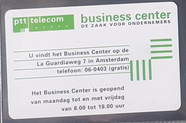 Telefoonkaart PTT Business Center Amsterdam ongebruikt, Ophalen of Verzenden, Nederland