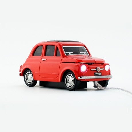 Click Car FIAT 500 OLD red Wired Optical Mouse, Computers en Software, Rechtshandig, Muis, Verzenden, Nieuw