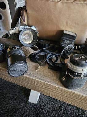 Vintage Minolta spiegelreflex camera X 300 met extra lenzen, Ophalen of Verzenden, Gebruikt, Spiegelreflex, Minolta