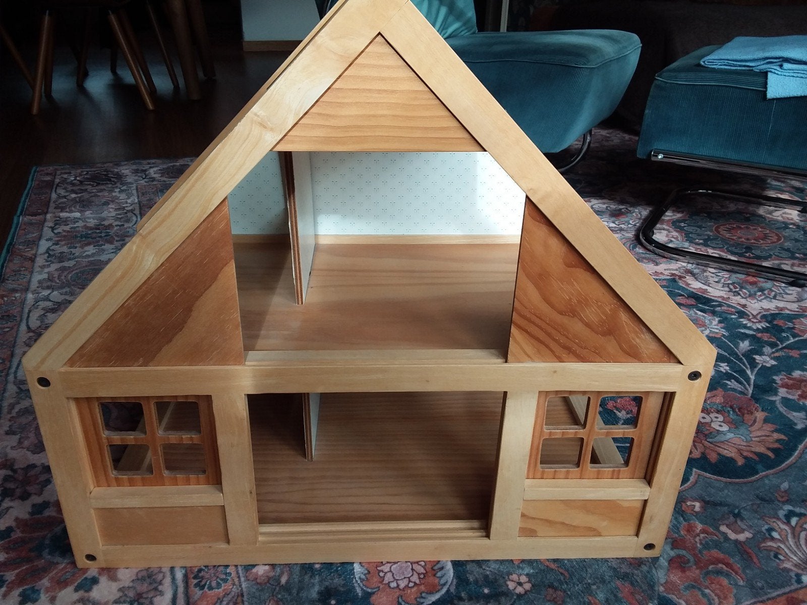 Plantoys Houten Poppenhuis met Meubels en Speeltuin, Kinderen en Baby's, Ophalen, Gebruikt, Meubelstuk of Keukentje