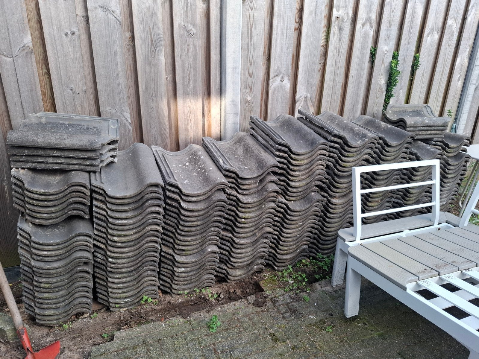 OVH-dakpannen Tegula Tegelen - 173 stuks, Ophalen, Steen of Klei, Zwart, Dakpannen