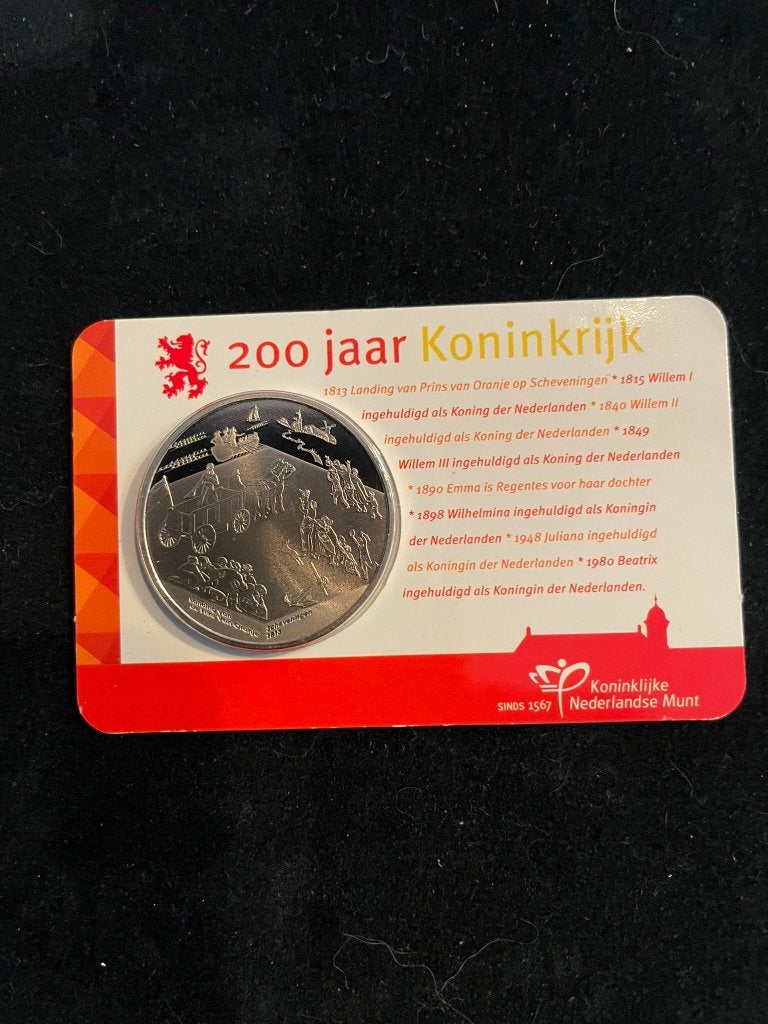 200 jaar Koninkrijk munt - Landing op Scheveningen 1813, Ophalen of Verzenden, Koningin Beatrix, Overige waardes, Losse munt