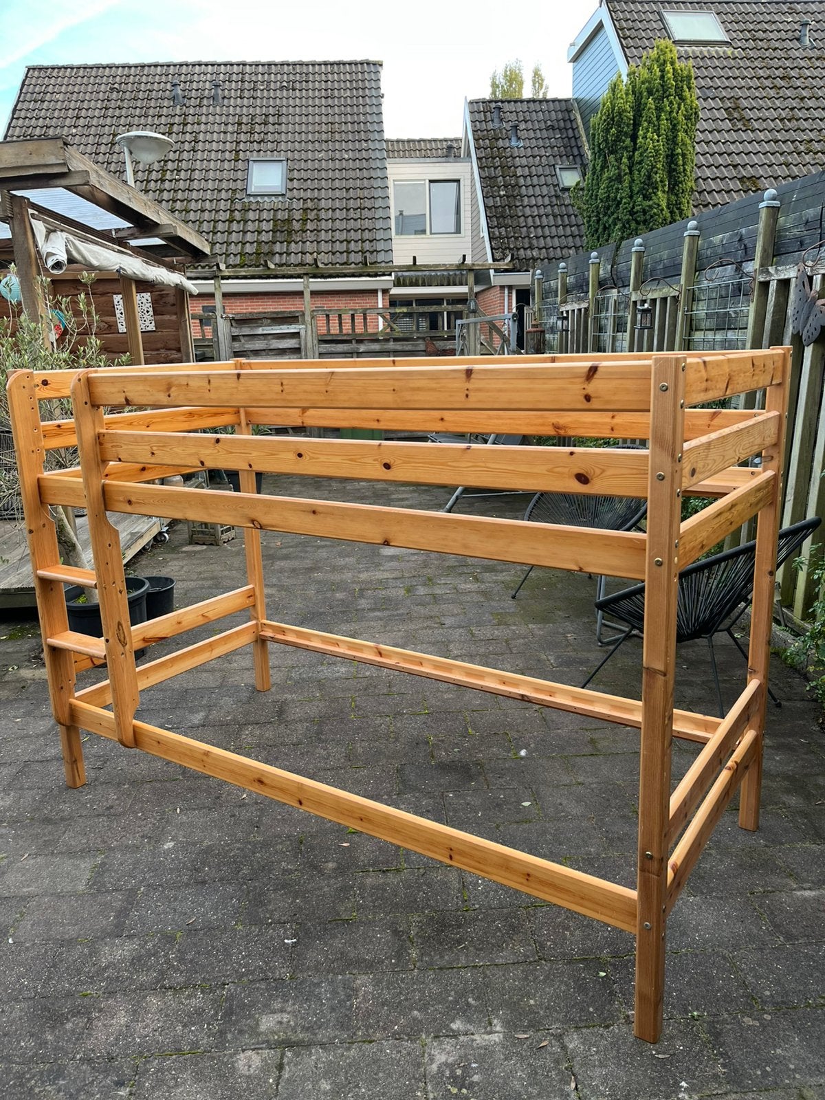 Mooi houten stapelbed, Ophalen, 90 cm, Tweepersoons, Zo goed als nieuw