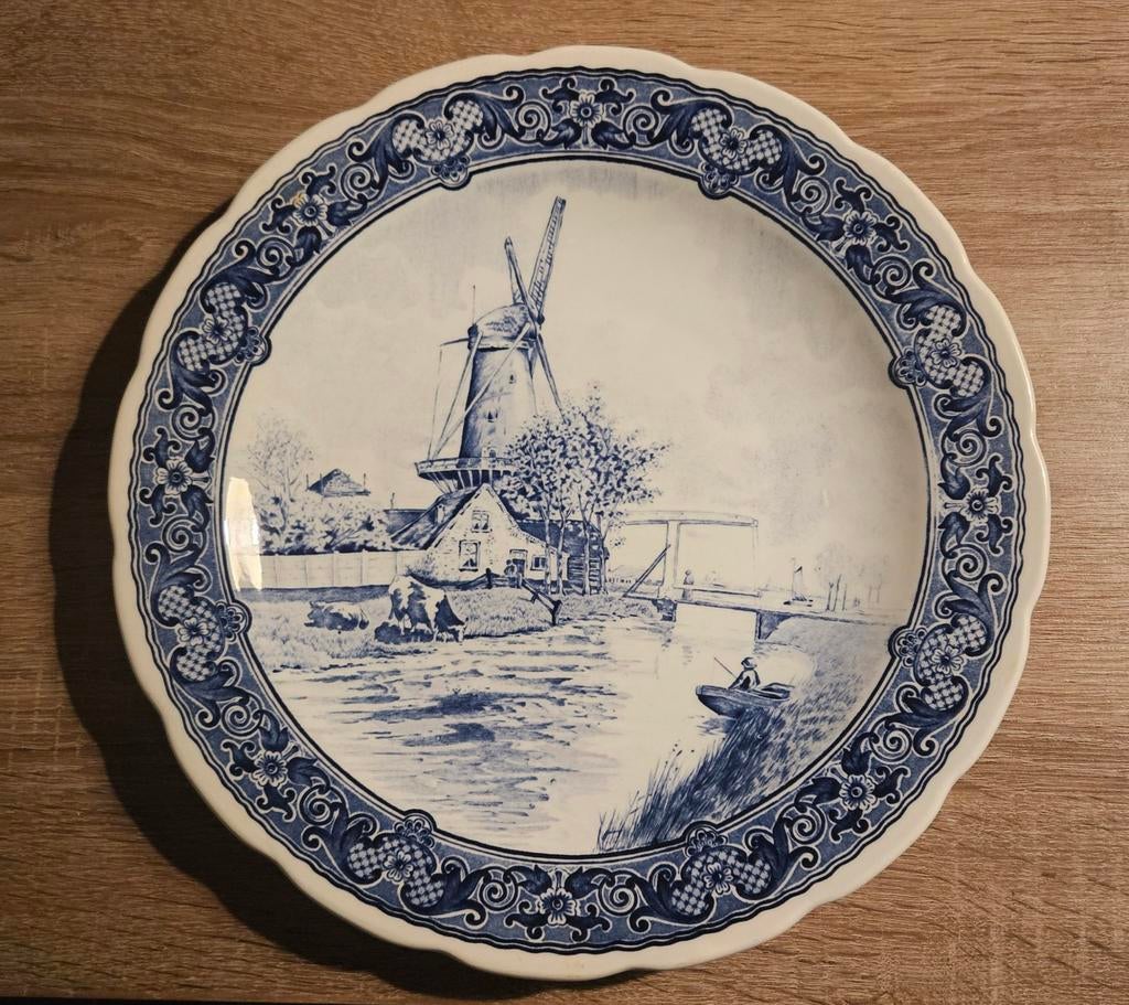 Delfts Blauw Wandbord - Windmolen, Antiek en Kunst, Antiek | Wandborden en Tegels, Ophalen