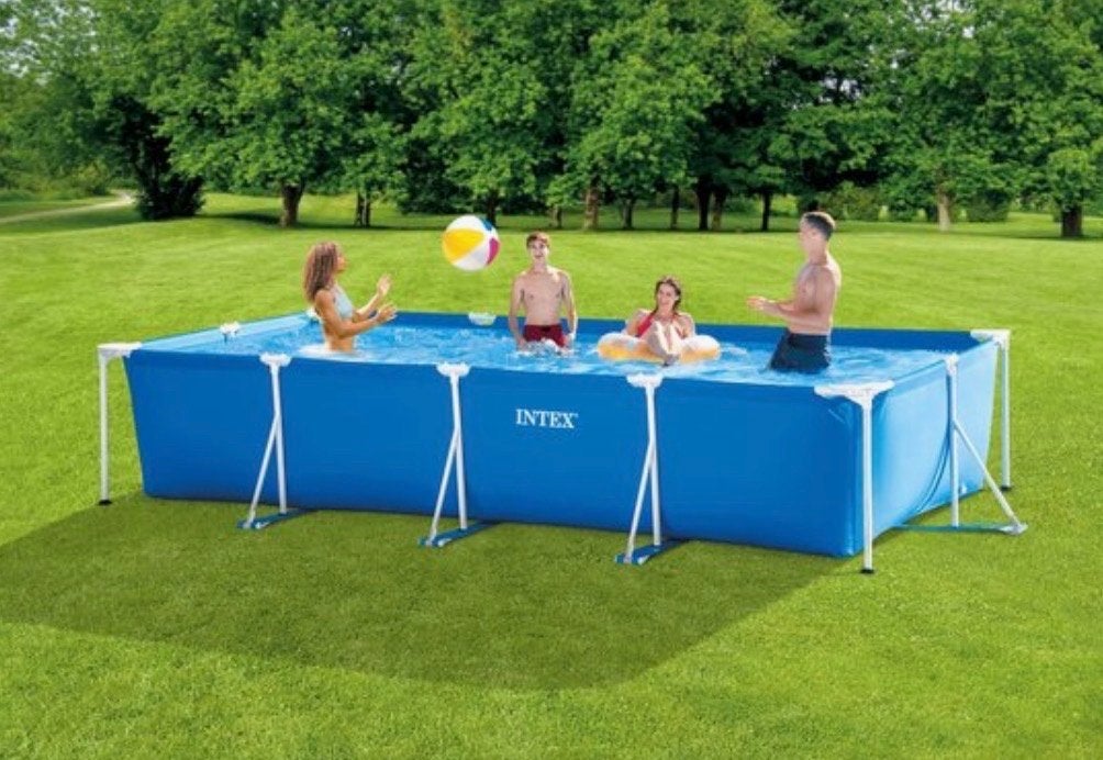 Intex Opzetzwembad met Afdekzeil en Pomp, Ondertegels, Ophalen, Gebruikt, 200 tot 300 cm, 80 tot 120 cm