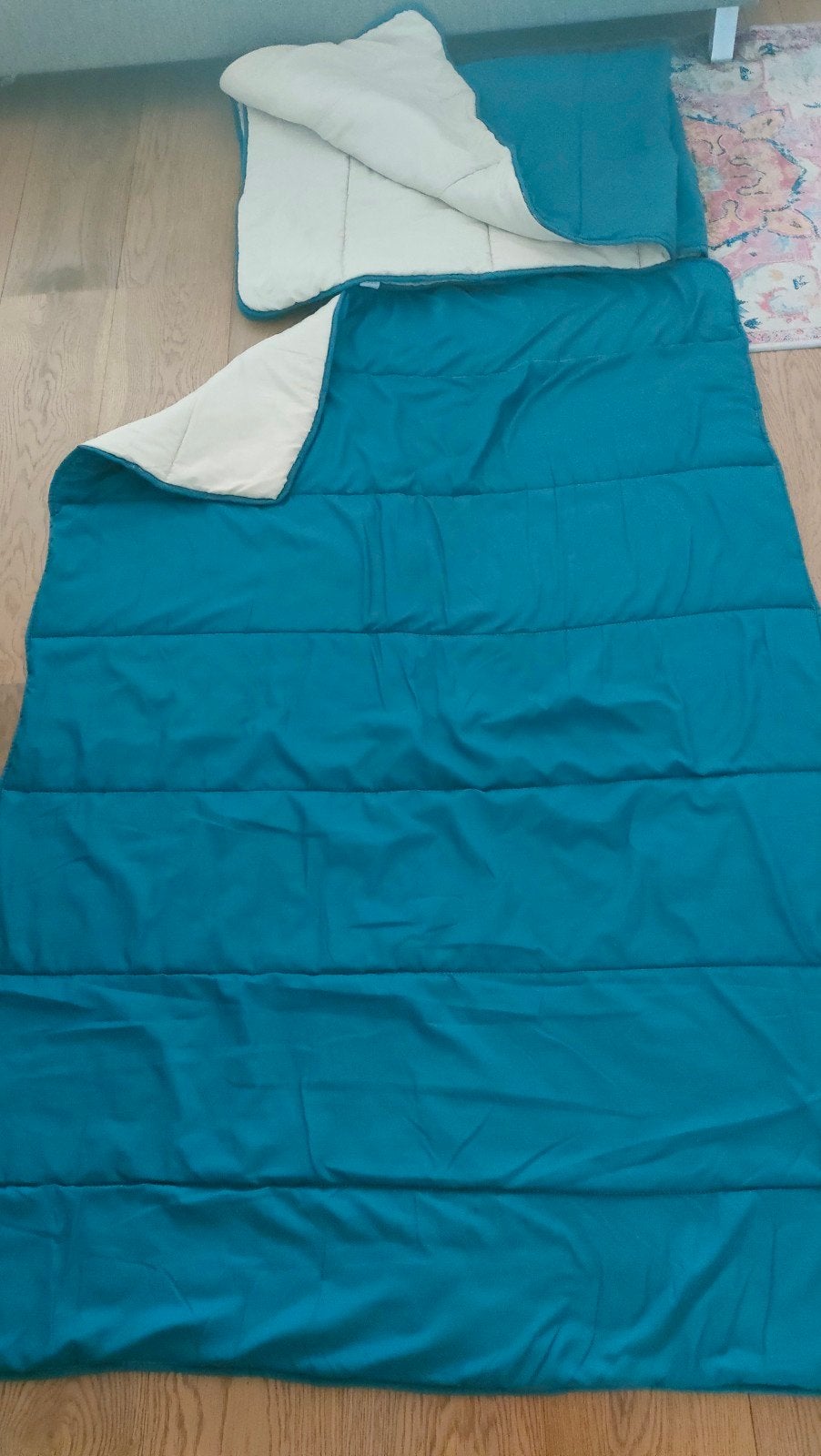 Zelesta Dekbed - Turquoise/creme beige, Caravans en Kamperen, Ophalen of Verzenden, Zo goed als nieuw