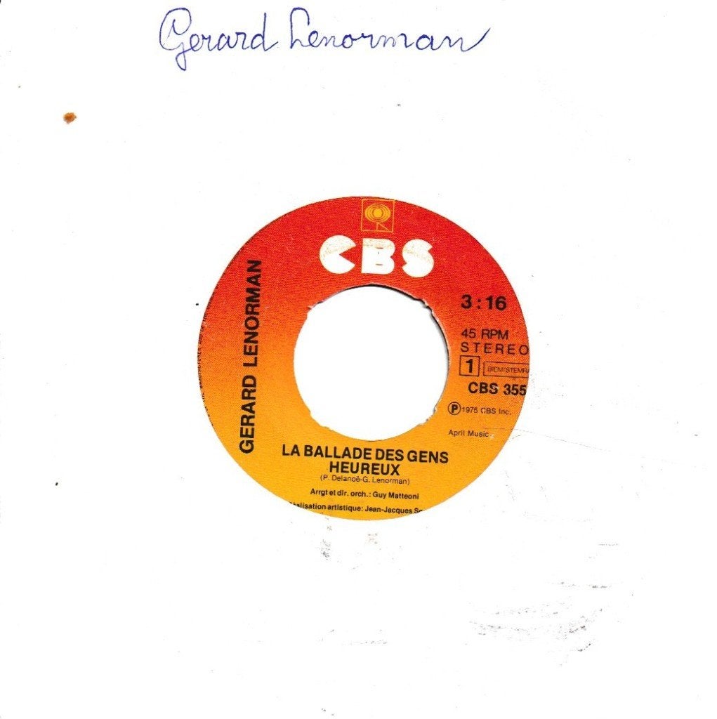 Gérard Lenorman - La ballade des gens heureux, Cd's en Dvd's, Gebruikt, 7 inch, Single, Ophalen of Verzenden