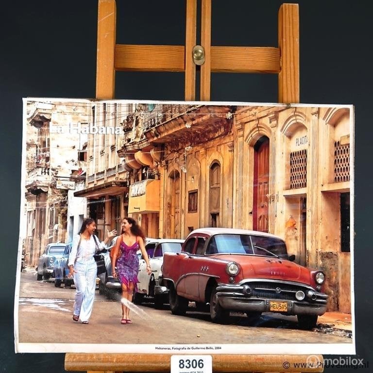 Online Veiling: Poster van een straat in Havana, Cuba, me..., Gebruikt