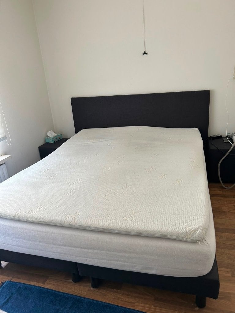 Boxspring, Ophalen, Gebruikt, Zwart, Tweepersoons