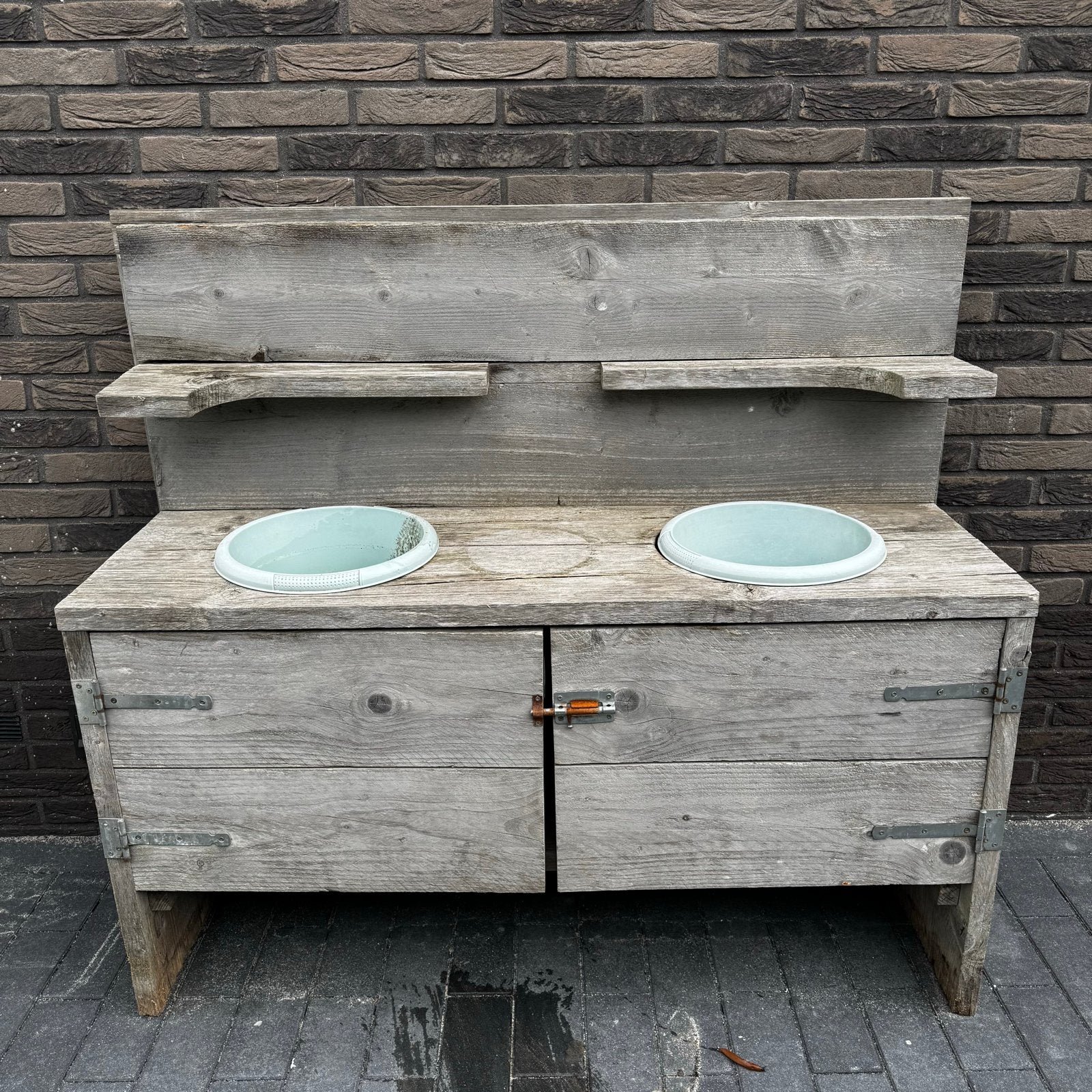 Houten speelkeuken met twee wasbakken, Ophalen, Gebruikt