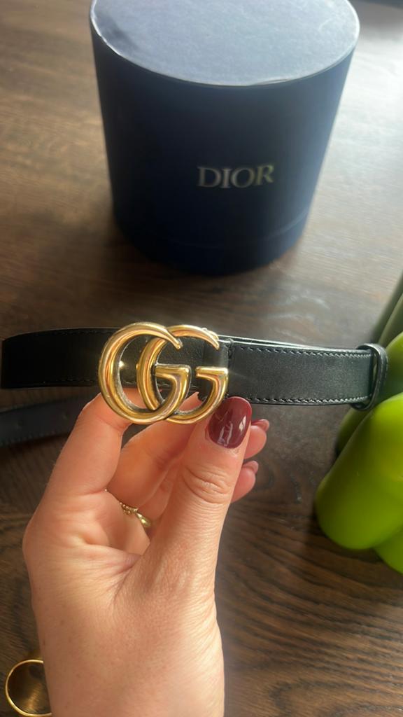 Gucci taille riem met GG Gesp - Zwart Leer, Kleding | Dames, Riemen en Ceinturen, 3 tot 5 cm, Minder dan 80 cm, Heupriem, Ophalen of Verzenden