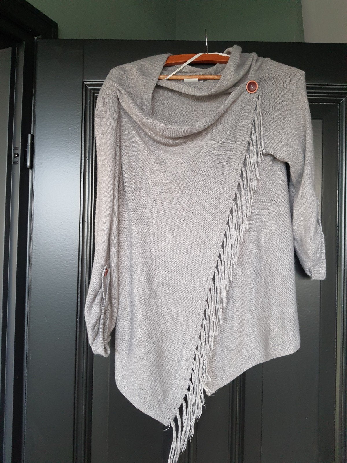 Zgan overslagtrui maat M van object, Kleding | Dames, Truien en Vesten, Object, Zo goed als nieuw, Grijs, Ophalen