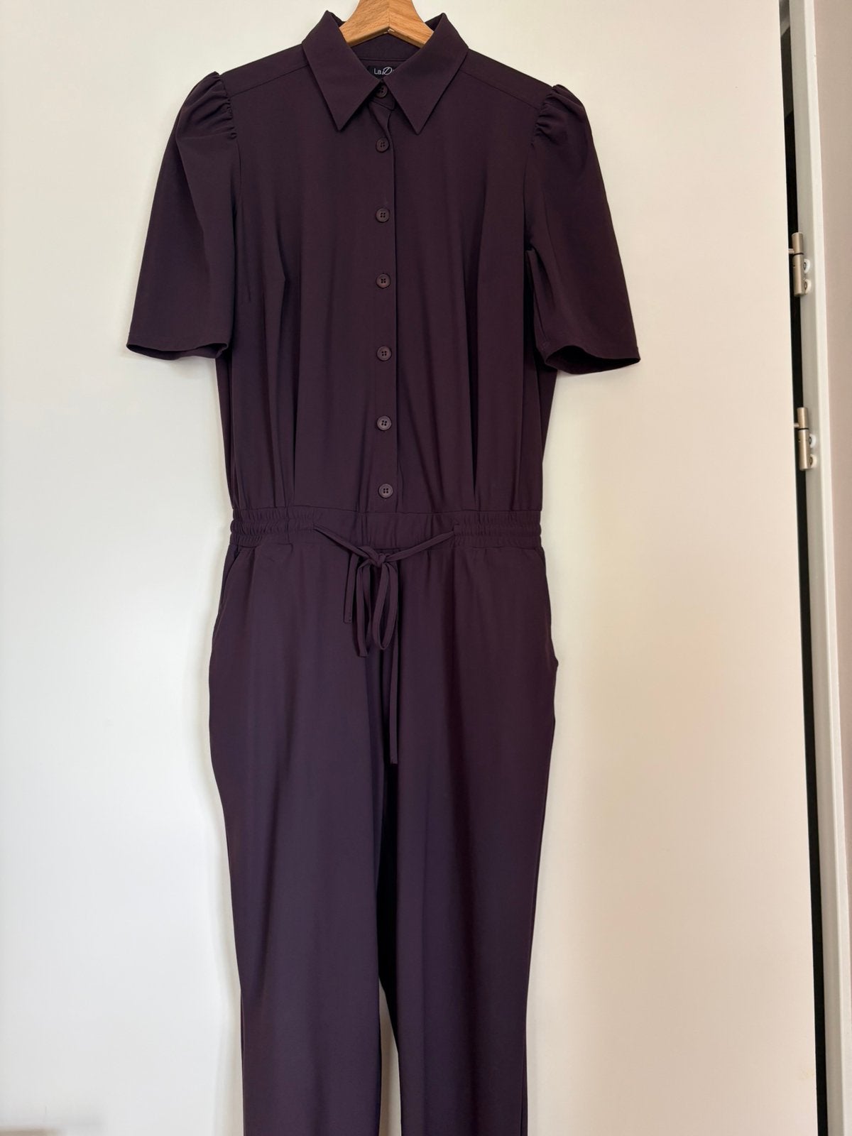 Ladress by Simone jumpsuit, bruin van travelstof, Ophalen of Verzenden, Zo goed als nieuw, Maat 36 (S), Bruin