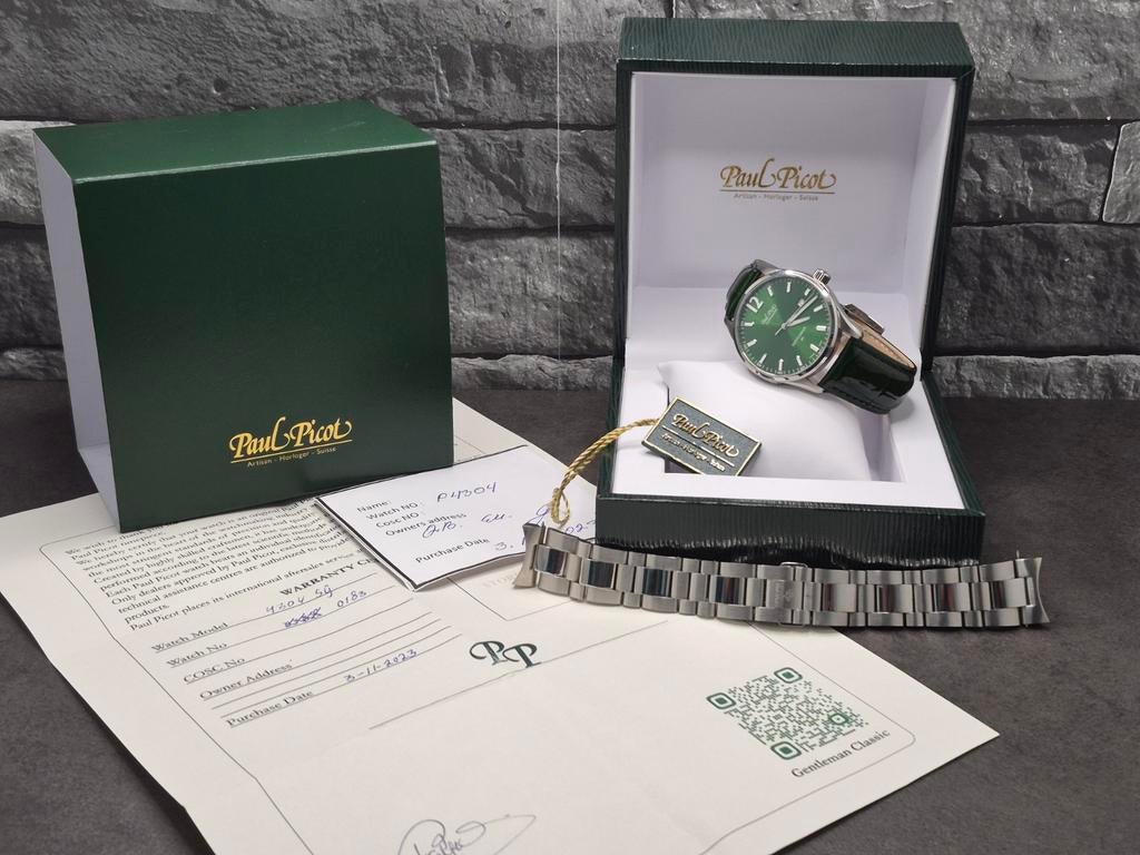 Paul Picot Gentleman 40 Automatic Full Set 2023 + Extra Band, Sieraden, Tassen en Uiterlijk, Horloges | Heren, Overige merken