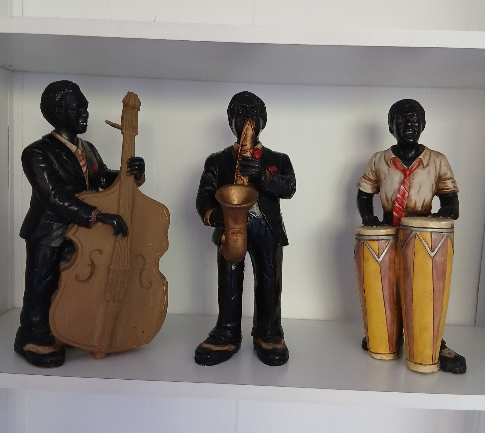 Set van 3 Jazz Muzikanten Beelden - 35 cm hoog, Antiek en Kunst, Ophalen