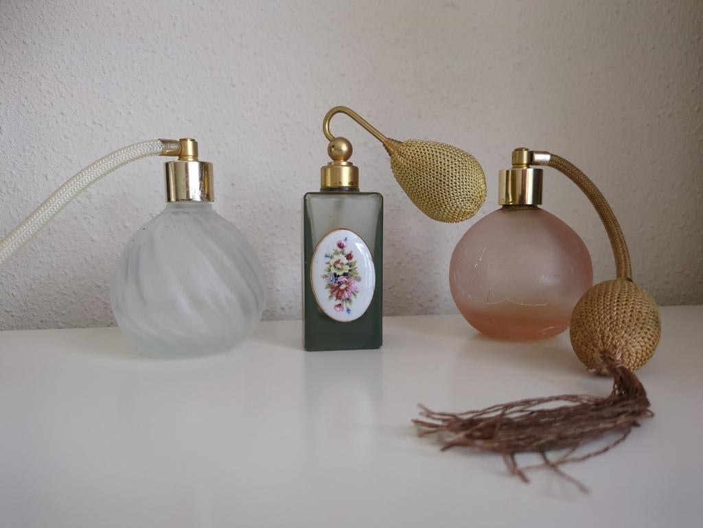 Set van 3 Vintage Parfumverstuivers - Decoratief, Antiek en Kunst, Ophalen of Verzenden