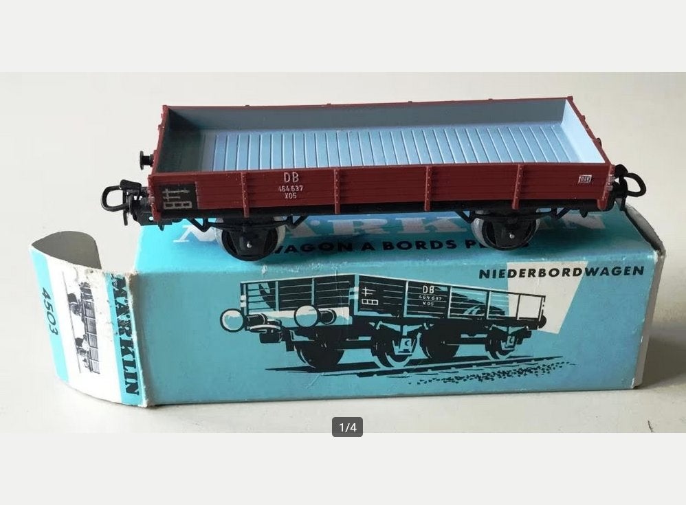 HO Märklin 4503 DB lageboord wagen., Ophalen, Wisselstroom, Wagon, Zo goed als nieuw