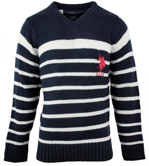 Maat 104 US Polo Assn. trui navy/creme *NIEUW*, Kinderen en Baby's, Kinderkleding | Maat 104, US Polo Assn., Trui of Vest, Nieuw