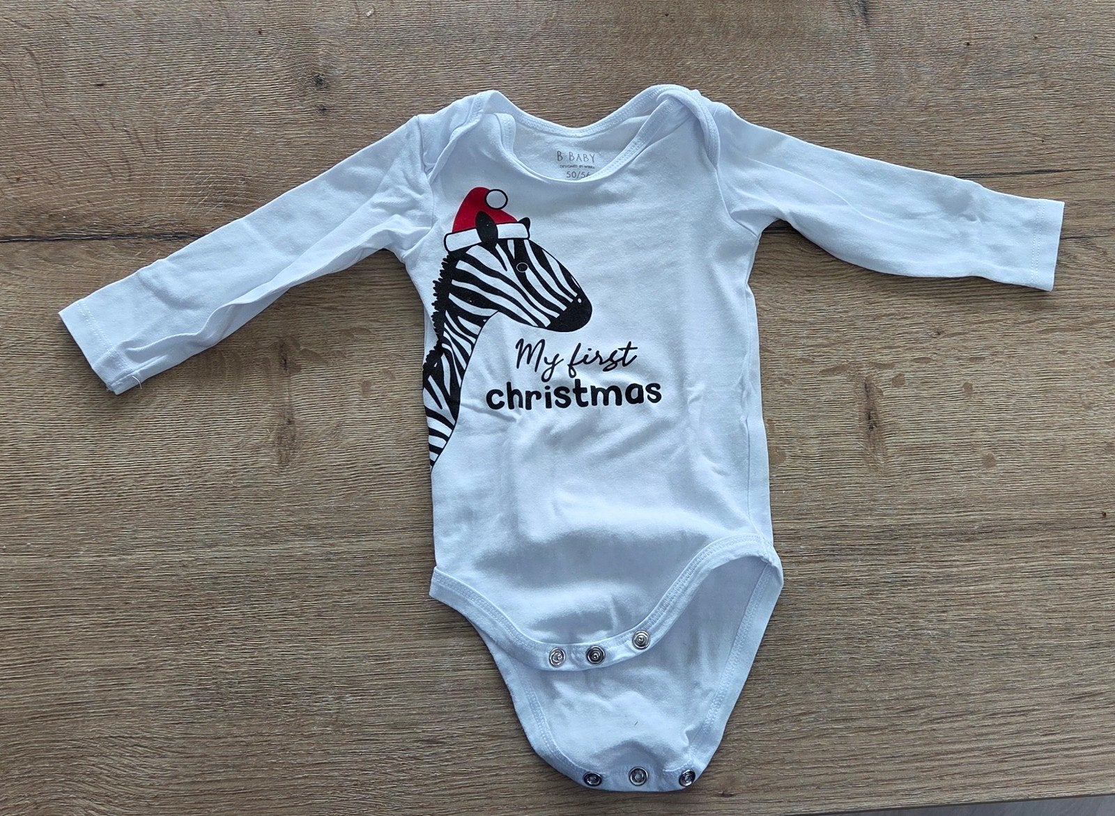 Witte romper met de tekst "My First Christmas", Nacht- of Onderkleding, Jongetje of Meisje, Ophalen of Verzenden, Zo goed als nieuw